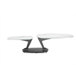 Casabianca Furniture Leaf Swivel Coffee Table in White Marbled Porcelain