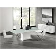 Casabianca Furniture Bianca Glass Top Dining Table in White