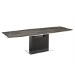 Casabianca Olivia Manual Dining Table with Gray Oak Base and Brown Marbled Top