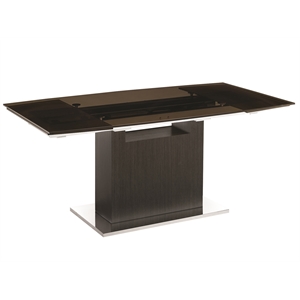 Casabianca Olivia Manual Dining Table with Gray Oak Base and Smoked Top