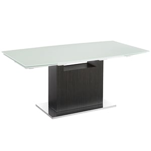Casabianca Olivia Manual Dining Table with Gray Oak Base and White Top