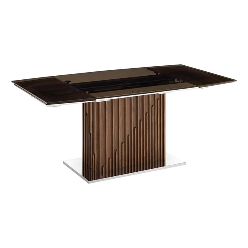 Casabianca Moon Manual Dining Table with Walnut Base and Smoked Top