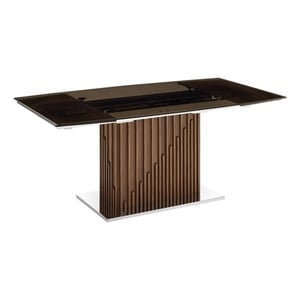 Casabianca Moon Manual Dining Table with Walnut Base and Smoked Top
