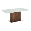 Casabianca Moon Manual Dining Table with White Top and Walnut Base