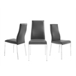 Casabianca Home Firenze Set of 2 Polyurethane Leather Dining Chairs - Gray