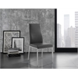 Casabianca Home Firenze Set of 2 Polyurethane Leather Dining Chairs - Gray