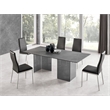 Casabianca Home Firenze Set of 2 Polyurethane Leather Dining Chairs - Gray