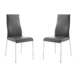 Casabianca Home Firenze Set of 2 Polyurethane Leather Dining Chairs - Gray