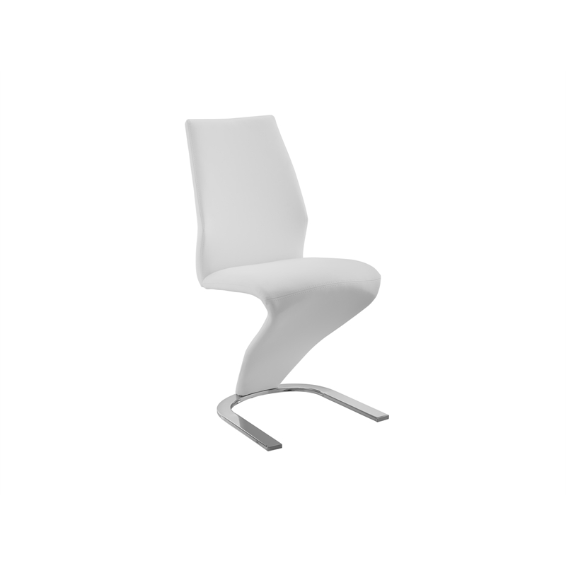 Casabianca Home Boulevard Set of 2 Polyurethane Leather Dining Chairs - White