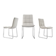 Casabianca Home Leandro Set of 2 Polyurethane Leather Dining Chairs - Taupe