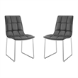 Casabianca Home Leandro Set of 2 Polyurethane Leather Dining Chairs - Taupe