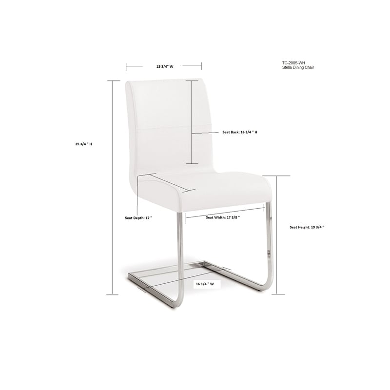 Casabianca Home Stella Set of 2 Top Grain Dining Chairs Leather - Gray