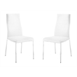 Casabianca Home Firenze Set of 2 Polyurethane Leather Dining Chairs - White