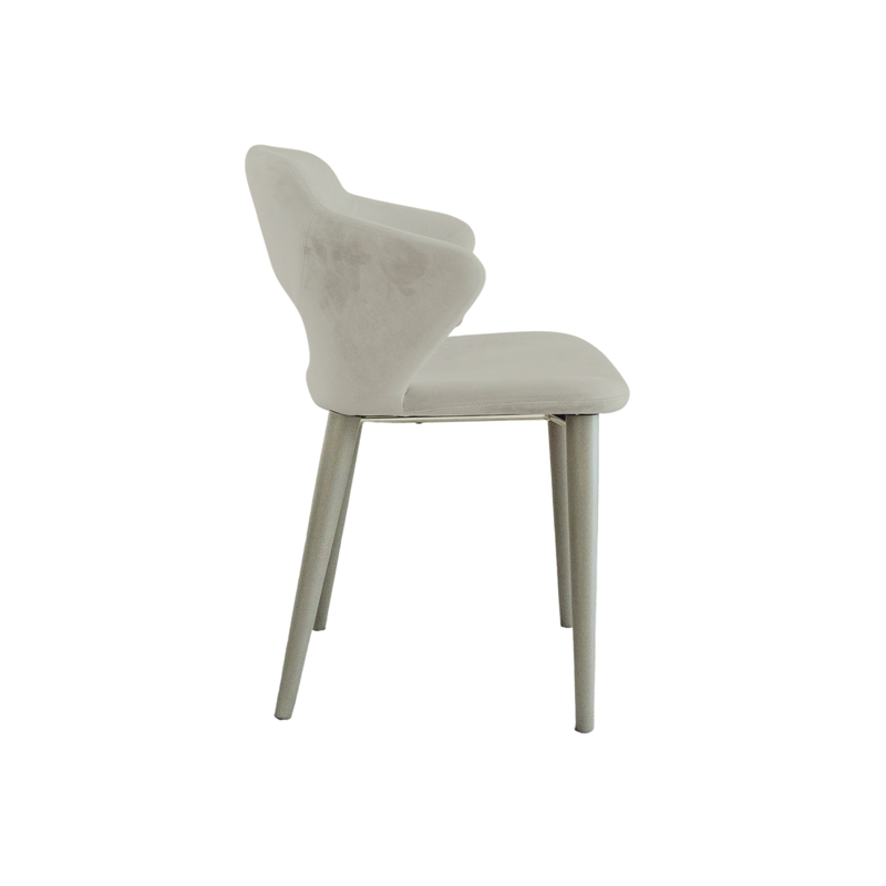 Casabianca Home Marilyn Set of 2 Velvet Fabric Dining Chairs - Gray