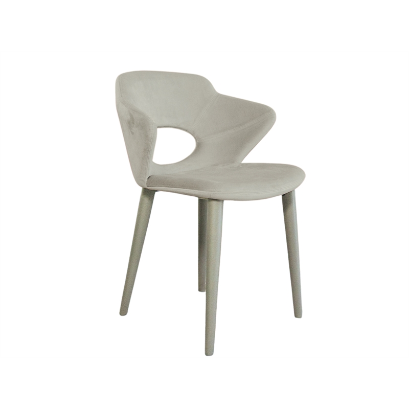 Casabianca Home Marilyn Set of 2 Velvet Fabric Dining Chairs - Gray