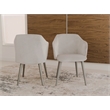 Casabianca Home Monroe Set of 2 Velvet Fabric Dining Chairs - Gray