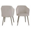 Casabianca Home Monroe Set of 2 Velvet Fabric Dining Chairs - Gray