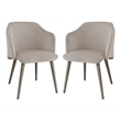 Casabianca Home Monroe Set of 2 Velvet Fabric Dining Chairs - Gray