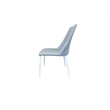 Casabianca Home Mia Dining Chair in Gray Leather & Cotton