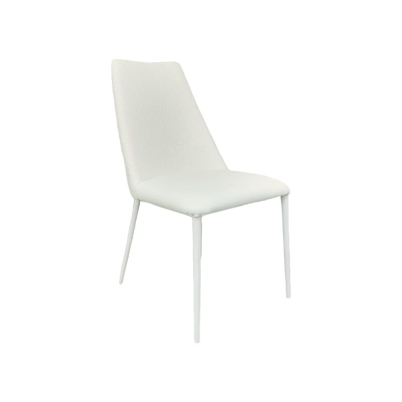 Casabianca Home Mia Dining Chair in White Leather & Cotton
