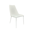Casabianca Home Mia Dining Chair in White Leather & Cotton
