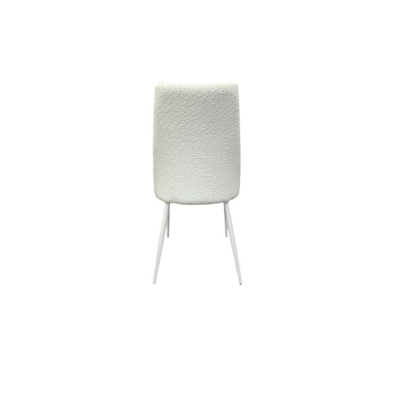 Casabianca Home Mia Dining Chair in White Leather & Cotton