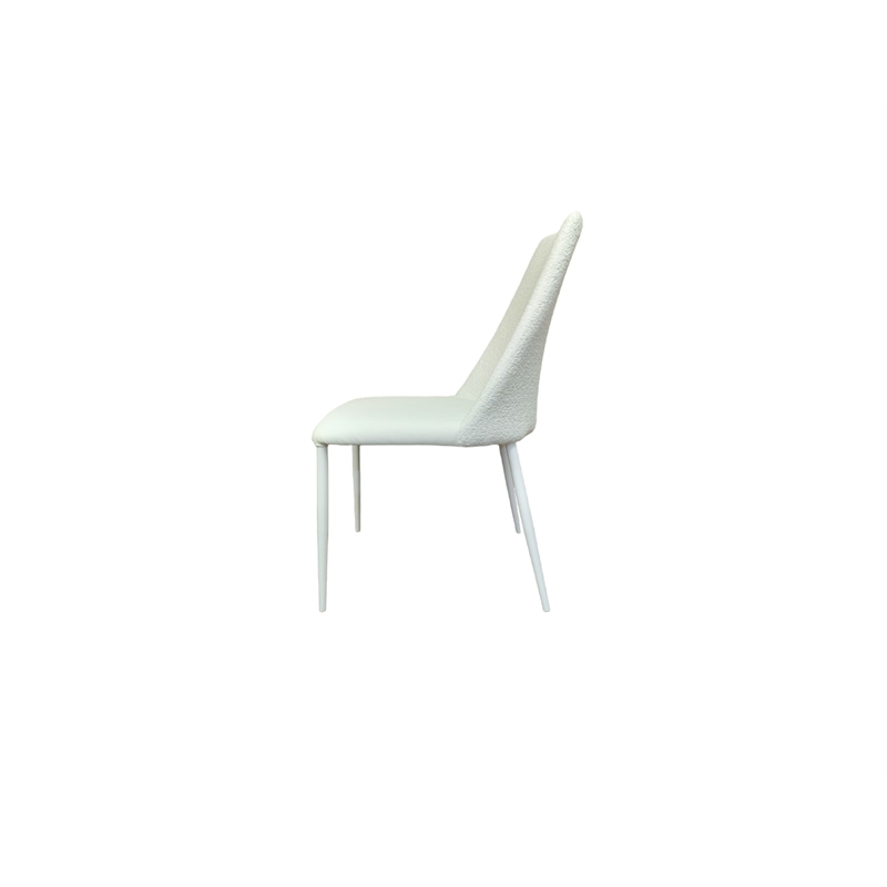 Casabianca Home Mia Dining Chair in White Leather & Cotton