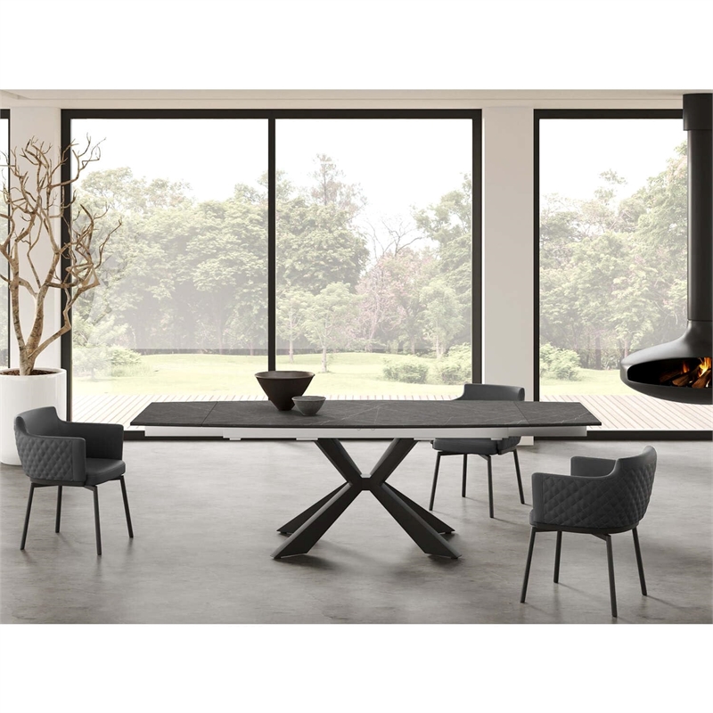 Casabianca Home Suzzie 180 Swivel Arm Dining Chair in White PU Leather