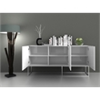 Casabianca Home Vizzione Buffet in White Marbled Porcelain With Storage