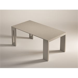 Casabianca Home Erika Extendable Console Table in Beige Textured Melamine