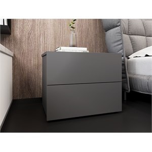 Casabianca Home Ayla Nightstand in Gray Matte