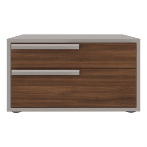Casabianca Home Carter Left Nightstand in Walnut-Taupe Matte