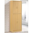 Hodedah 4 Door Kitchen Pantry with 4 Shelves 5 Compartments in Beige Wood