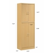 Hodedah 4 Door Kitchen Pantry with 4 Shelves 5 Compartments in Beige Wood