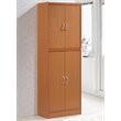 Hodedah 4 Door Kitchen Pantry with 4 Shelves 5 Compartments in Cherry Wood