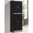 Hodedah 4 Door Kitchen Pantry 4 Shelves 5 Compartments in Chocolate-Grey Wood