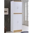 Hodedah 4 Door Kitchen Pantry with 4 Shelves 5 Compartments in White Wood