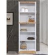 Hodedah 4 Door Kitchen Pantry with 4 Shelves 5 Compartments in White Wood