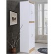 Hodedah 4 Door Kitchen Pantry with 4 Shelves 5 Compartments in White Wood