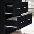 Hodedah 2 Door Armoire with 2 Drawers and Clothing Rod in Black Wood
