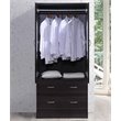 Hodedah 2 Door Armoire with 2 Drawers and Clothing Rod in Chocolate Wood