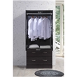 Hodedah 2 Door Armoire with 2 Drawers and Clothing Rod in Chocolate Wood