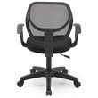 Hodedah Mesh Mid-Back Adjustable Height Task Chair in Black Fabric