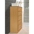 Hodedah Five Drawer Contemporary Wooden Chest in Beige Finish
