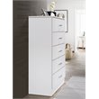 Hodedah Five Drawer Contemporary Wooden Chest in White Finish