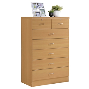hodedah 7 drawer chest with 2 top lock drawers