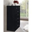 Hodedah 7 Drawer Chest with Locks on 2 Top Drawers in Black Wood
