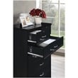Hodedah 7 Drawer Chest with Locks on 2 Top Drawers in Black Wood