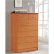 Hodedah 7 Drawer Chest with Locks on 2 Top Drawers in Cherry Wood