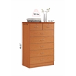 Hodedah 7 Drawer Chest with Locks on 2 Top Drawers in Cherry Wood